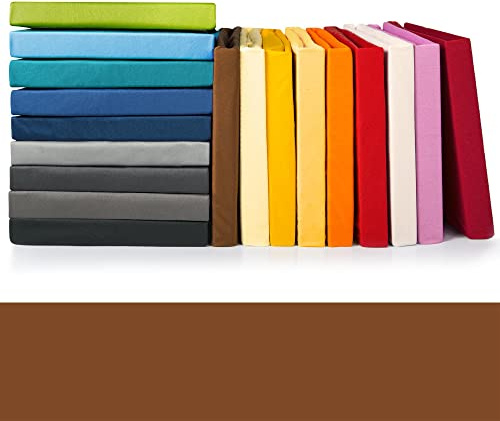 CelinaTex Jade Spannbettlaken 140x200-160x200 cm Schoko braun Microfaser Spannbetttuch Jersey Bettlaken