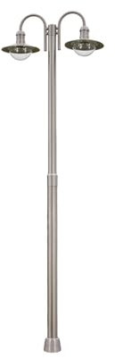 Lampione da esterni 'Damion' (Moderno) colore Grigio, in Acciaio Inox (2 luci, E27, A++) di Lindby | Candelabro, lampada da esterni