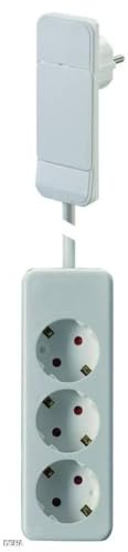 Bachmann Steckdosenleiste SMART Plug 3-Fach 1,6m Mehrfachsteckdose Weiß 933.015 (Mit Flachstecker und Kinderschutz)