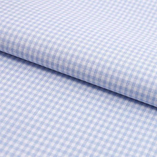 Karostoff Hellblau Weiß 2x2 mm Baumwolle 145 cm breit – karierter Stoff Meterware, hellblau weiß karierter Baumwollstoff Landhausstil