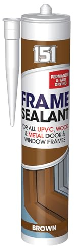 151 Frame Sealant - for All UPVC, Wood & Metal Door & Window Frames | Permanent & Fast Drying - Suitable for Internal Use Only (Brown, 280ml)