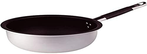 Pentole Agnelli ALSC111BMSC36 Padella per Mantecare, Alluminio, Argento, 36 cm