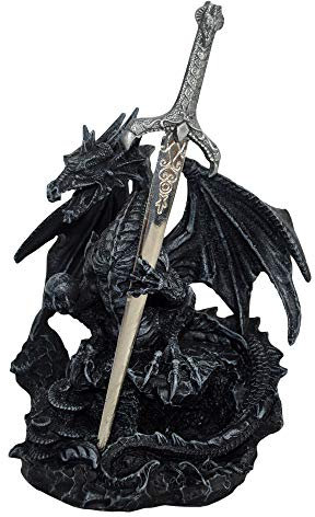 Nemesis Now Oath of The Dragon Unisex Estatua Negro Poliresina