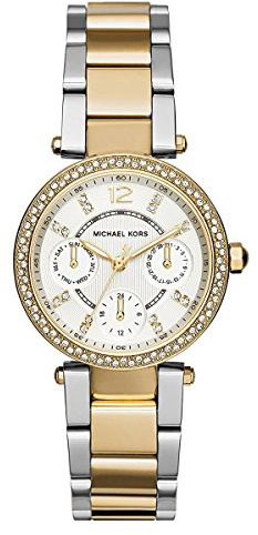 Michael Kors Watch MK6055 Women Parker Steel Chronograph Silver