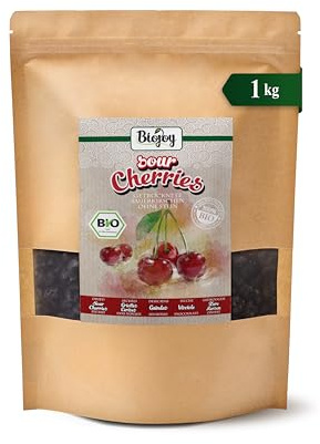 Biojoy BIO surkörsbär, torkade, urkärnade, osvavlade, 1 kg | Hela frukter, utan tillsatt socker, från Turkiet