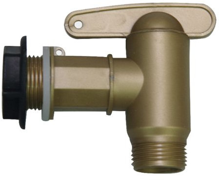 GARANTIA AQUA QUICK Kunststoff-Auslaufhahn 3/4'' messingfarben, Set inkl. Anschlussstücke