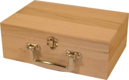 Holz-Koffer mit Metallgriff