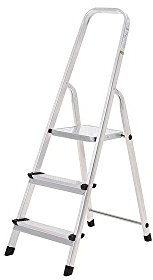 Oryx Escalera Aluminio 3 Peldaños Plegable, Uso doméstico, Antideslizante, Ligera y Resistente