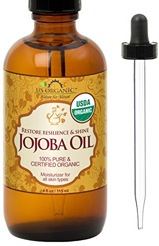 US Organic Jojoba Oil, USDA Certified Organic,100% Pure & Natural, Cold Pressed Virgin, Unrefined, Haxane Free, Sourced from Middle East Directly (Medium (4oz, 115ml))