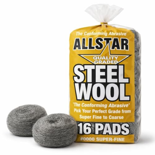 Hi-Tech 74016 Fine 0000 Steel Wool - 16 Pads, Perfect for Buffing, Polishing, and Matte Finish Transformations