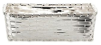 silberkanne Corbeille à Pain rectangulaire tressée Argenté 25,5 x 14,5 x 8 cm
