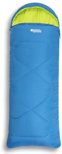 Mountain Warehouse Summit Rechteckiger Minischlafsack - Leichter Kinderschlafsack, Innentasche in Briefumschlagform, Zweiwegeverschluss, Kapuze - Frühling Sommer Kobalt Einheitsgröße