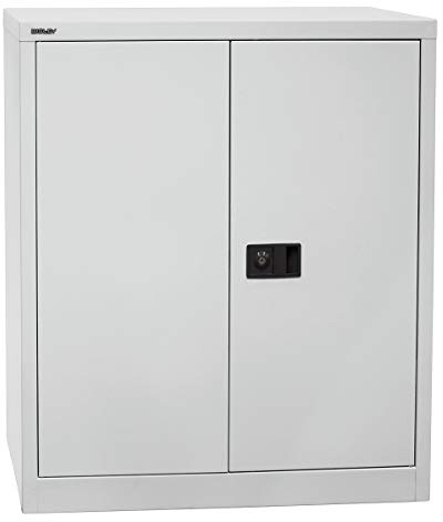 BISLEY Flügeltürenschrank Universal, 1 verzinkter Fachboden, 2 OH, Metall, 645 Lichtgrau, 40 x 91.4 x 100 cm