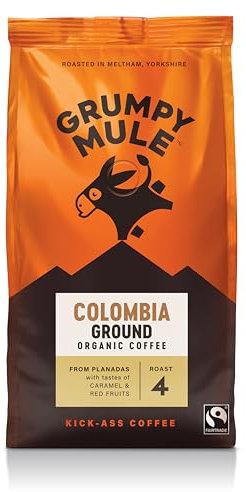 Grumpy Mule Colombia Planadas Organic (Ground Coffee) with notes of Caramel and Red Fruits 200g