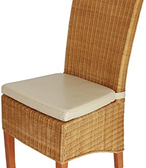 Sedex Stuhlkissen Larissa Sitzpolster Kissen Sitzkissen mit Klettverschluss Kunstleder Beige
