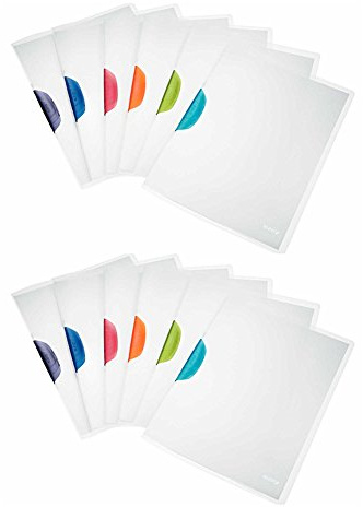 Leitz 41740099 Klemmmappe ColorClip Magic, A4, PP, 12-er Sparpack, sortiert (2, sortiert)