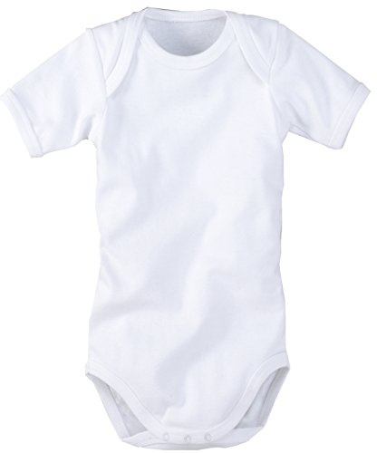 wellyou, Kinder Baby-Body Kurzarm-Body in großen Größen, klassisch weiß, für Jungen und Mädchen, Feinripp 100% Baumwolle, (152-158), made in Europe