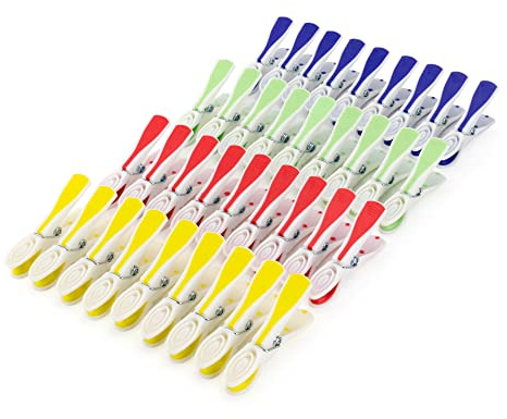 Hangerworld Strong 8cm Plastic Clothes Washing Line Pegs Rubber Soft Grip Laundry Garment (36)