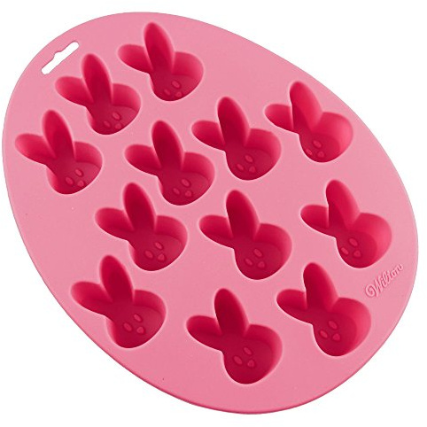 Wilton Silikonform aus Mini Kaninchen zur Erstellung von süßen Mini Kaninchen-Leckereien, Mini-Kuchen und Torten besonders schön für Ostern, 23x3 cm