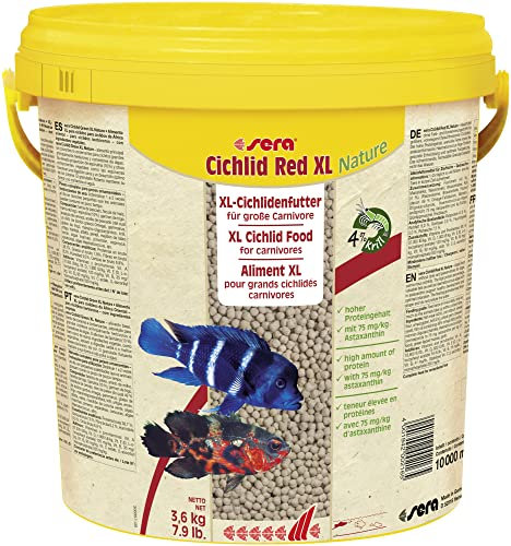 sera Cichlid Carnivore Granules XL 10 l (3,6 kg) | Hauptfutter für große Carnivore Cichliden | schwimmendes Granulat mit hohem Protein- & Omega-Fettsäuren-Gehalt | stärkt Wachstum & Farben