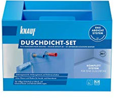 Knauf Duschdicht-Set, Praktisches Abdichtungs-System zur Duschkabine – Sanitär-Dichtung, Flexibel, Rissüberbrückend bis 2 mm, Silikon-Verträglich, für Boden- und Wand-Heizungen, blau, 1 Set, 8009