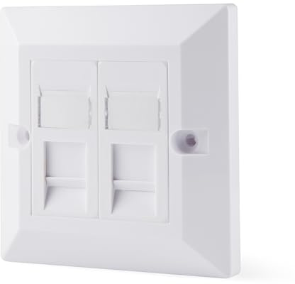 rhinocables CAT6 Ethernet Faceplate (2 Port, Pack of 1)