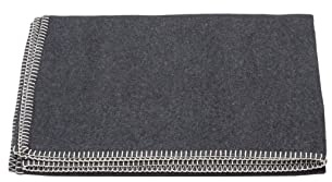 Decke aus Baumwolle 140 x 200 cm Kuscheldecke mit Zierstich weich, anthrazit