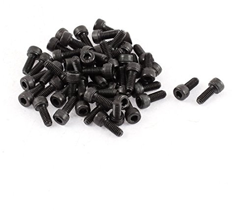 sourcing map 50 Stk M4 x 10mm Sechskantschraube Kopf Kappe Schraube Schwarz | Legierter Stahl, 12,9