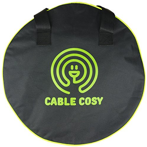 Luigi's Cable Storage Bag - Carry and Store Electric Hook Up Cables Charging Cords Water Hose EV Power Leads - 40cm (15 3/4) Diameter Cosy for Car or Caravan - Black