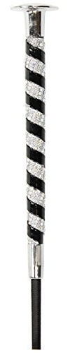 Manico Crystal QHP frustino da dressage con cristalli Strass fungo testa Nero 120 cm