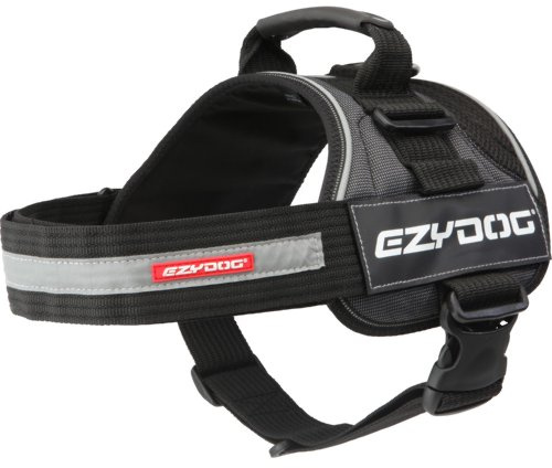 EzyDog Convert Harness, S, Charcoal | Traffic Handle, Comfort Padding, Adjustable, Durable Poly Outer Shell, Reflective Trim, Welded D-ring, for Walking & Hiking