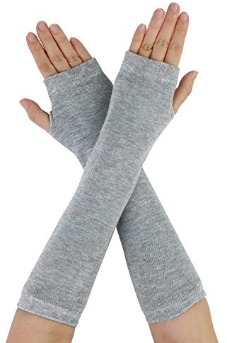 sourcing map Damen Winterwärmer Fingerlose Daumenloch Elastische Lange Gestrickte Party Kostüm Handschuhe