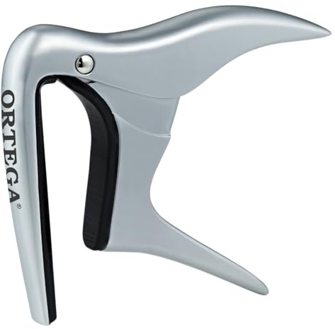 Ortega Guitars Kapodaster Musikinstrument Zubehör - Gewölbt - Für Gitarre - Aluminium-Legierung, Verchromt (OCAPOCV-CR) | Musikinstrument Zubehör, für Gitarre, OCAPOCV-CR