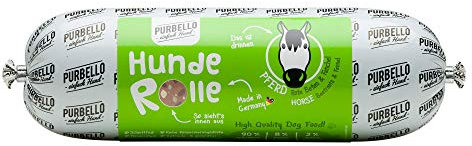 PURBELLO Hunde-Rolle Pferd mit Roter Bete & Fenchel - Monoprotein Hundefutter mit hohem Fleischanteil - Nassfutter für Hunde - Hundewurst Schnittfest & Getreidefrei - 8 x 800 g