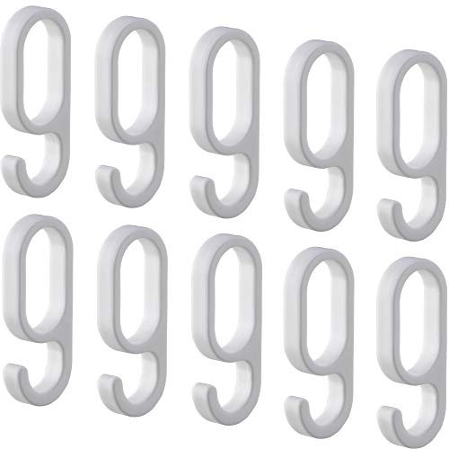Gedotec Einhängehaken Kunststoff weiß - für Schrankstange Oval H10623 | 10 Stück - Kleiderhaken für Ovalstangen | 60 x 23 mm (H x B) | Aufhänger - Haken zum Schieben auf das Oval-Schrankrohr