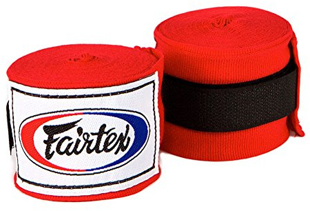 Fairtex HW2 Boxbandagen, Baumwolle, 450 cm (180 Zoll), 1 Paar Einheitsgröße rot