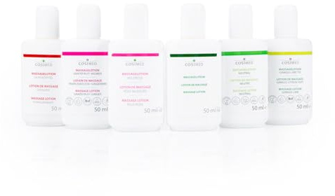 Probierset Massagelotion, Massage Lotion, Physiotherapie, 6 Flaschen à 50 ml