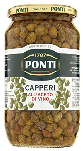 Ponti Capperi all'Aceto di Vino, Contorno Fresco, Piacevole e Gustoso in Barattolo Da 700 G, Capperi Sottaceto Altamente Selezionatida Mangiare Caldi o Freddi