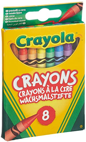 CRAYOLA Wax Colouring Crayons - Assorted Colours (Pack of 8), A Must - Have for All Kids Arts and Crafts Sets, Ideal for Kids Aged 3+