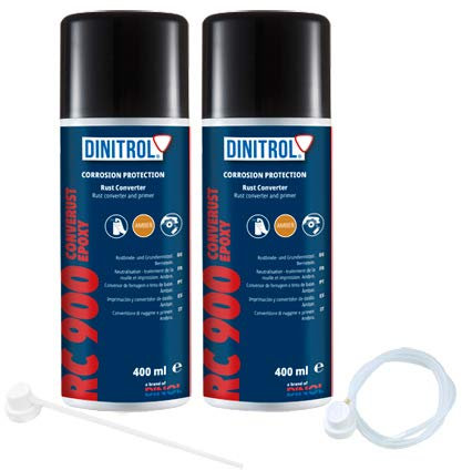 Dinitrol RC900 - Primer convertitore di ruggine + prolunga ugello - 2 bombolette da 400 ml