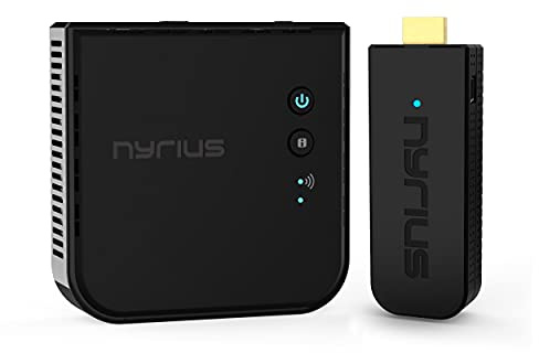 Nyrius Aries Pro Wireless HDMI Transmitter and Receiver to Stream HD 1080p 3D Video from Laptop, PC, Cable, Netflix, YouTube, PS4, Drones, Pro Camera, to HDTV/Projector/Monitor (NPCS600)