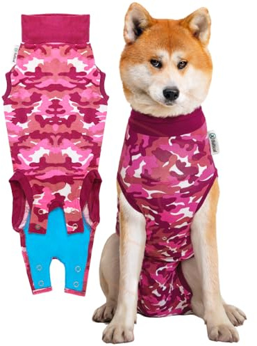 Suitical Återhämtningsdräkt hund, XL, rosa kamouflage