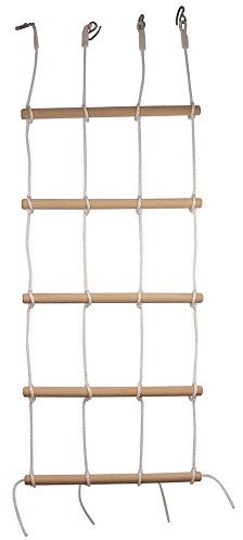 small foot Kletterwand mit 4 stabilen Seilen und 5 robusten Holzstangen, bis zu 120 kg belastbar, ab 3 Jahren, 6122