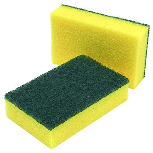 Green Yellow Industrial Sponge Scourers - Pack of 10 by Ashland