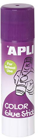 APLI 14392 - Bastone adesivo di colore lilla, privo di solventi e atossico, 21 gr