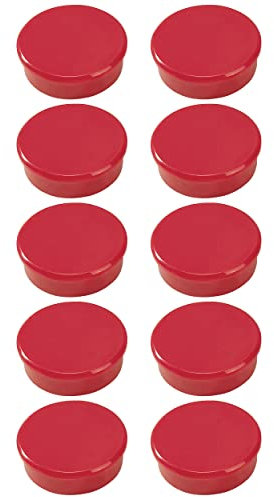 Dahle 95538 Magnete (Durchmesser 38 mm), mit einer hohen Haftkraft von 25N, 10 Stück, rot