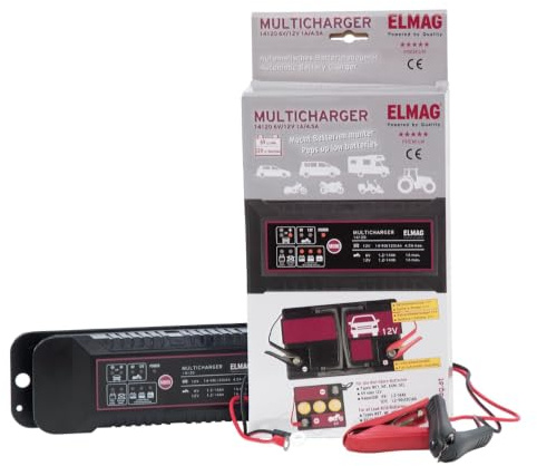 ELMAG Automatisches-Batterieladegerät 6/12 V. MULTICHARGER 14120, max. 1,0/4,5 A, 56030