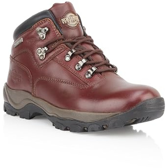 Northwest Territory INUVIK Men’s Mid Rise Waterproof Leather Hiking & Walking Boots - Oxblood - UK 10