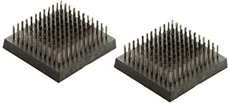 LANDMANN Ersatz-Grillbürsten Set | Mit 2 Ersatzbürsten & 8 Edelstahl-Ersatzschrauben | Einfacher Austausch der Edelstahlbürsten | Für schonende Reinigung jeglicher Grillroste [Edelstahl]