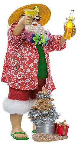 Kurt Adler Fabriche' Beach Santa, 10-Inch, Set of 2